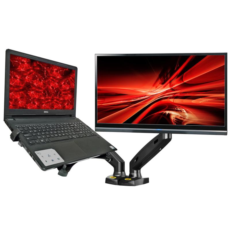 2x NB F80B + NBH3- Supporto da scrivania girevole per portatile 10,1-17,3  e monitor o per due monitor 17″ – 30″, con portata max. 18 kg - Ergosolid  Italia