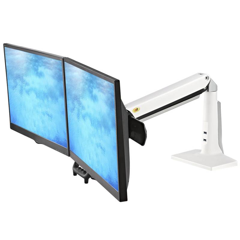 capacità 22 libbre per braccio Supporto per monitor doppio LED LCD completamente regolabile Adatto per due monitor fino a 30 supporto da tavolo per supporto da tavolo per supporto monitor per co 