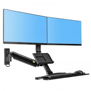 adatta per la maggior parte degli schermi LCD da 10-32 Molla a gas con braccio girevole Swamp Mount per supporto da tavolo VESA 75x75 e 100x100 monitor da 2 kg a 9 kg 